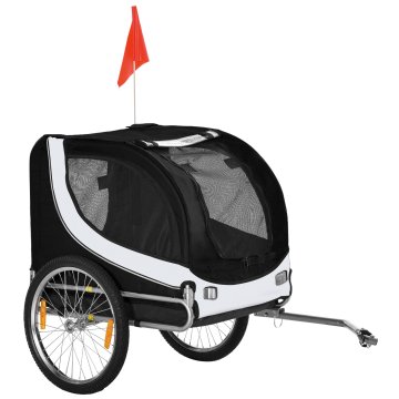 Homestar Prikolica za bicikl za psa 130x73x90 cm bijela i crna