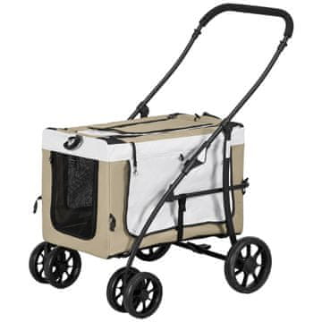 Homestar Sklopiva kolica za kućne ljubimce s uklonjivim nosačem 81x58x97,5 cm, kaki