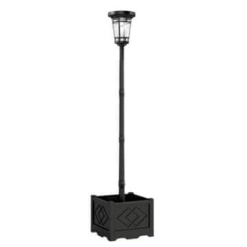 Homestar Solarna podna lampa s cvjetnim loncem 41,5x41,5x195 cm crna