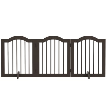 Homestar Pasja vrata 3-panelna zložljiva s podporno nogo 154,5x29,5x61 cm rjava