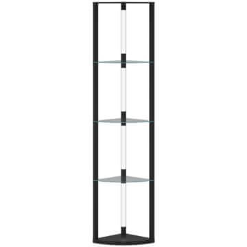 Homestar Podna lampa s staklenim policama 41,5x29,5x162 cm crna