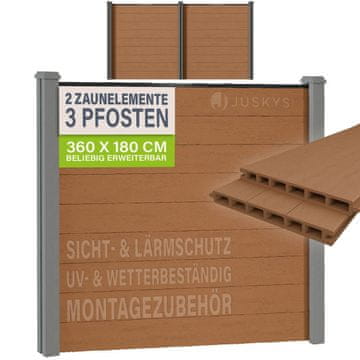 Homestar Set 2 panela za privatnu ogradu 170x2x180 cm, tikovina