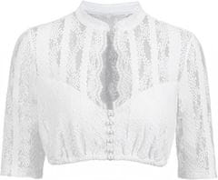 Nikcorp Elegantna ženska bluza Dirndl od čipke bijela tradicionalna za bavarsku nošnju i Oktoberfest, elastična čipka, cvjetni uzorci, zatvaranje na gumbe, prozračna tkanina, veličina 38 EU