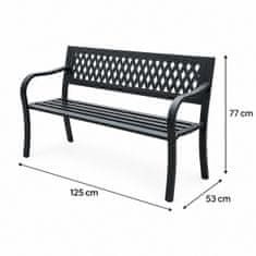 Aga Metalna vrtna klupa 125x53 x77 cm