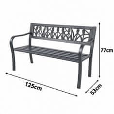 Aga Metalna vrtna klupa 125x53x77 cm