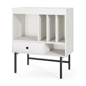 Northix Stalak za gramofon s prostorom za pohranu, bijeli, 70x36x80 cm