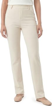 Nikcorp Ženske elegantne hlače Slim Fit za duge noge, 75% najlon 25% elastan, elastične, prozračne, mekane, 4 džepa, poslovne i svakodnevne, Tall 79-86 cm ili Extra Tall 84-92 cm, bež, veličina L