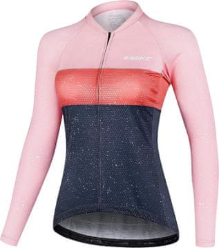 Nikcorp Ženska biciklistička majica dugih rukava Slim Fit prozračna brzosušeća od 100% poliestera s 3 džepa na leđima, silikonskim trakama na donjem rubu i reflektirajućim oznakama, ružičasta XL