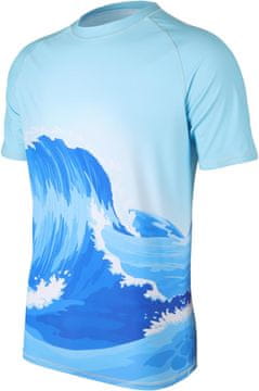 Nikcorp Muška Rash Guard Majica UV Zaštita UPF 50+ Kompresijska Brzosušeća Plava XXL, za plivanje, surfanje i vodene sportove, elastična rastezljiva u 4 smjera, odvodi vlagu, lagana, meka tekstura
