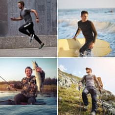 Nikcorp Muška Rash Guard Majica UV Zaštita UPF 50+ Kompresijska Brzosušeća Plava XXL, za plivanje, surfanje i vodene sportove, elastična rastezljiva u 4 smjera, odvodi vlagu, lagana, meka tekstura