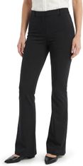 Nikcorp Crne ženske elegantne hlače bootcut slim fit s proširenim nogavicama, 75% najlon 25% elastan, elastične, prozračne, brzosušeće, 4 džepa, veličina XS, boja crna, za posao i svaki dan, proljeće ljeto