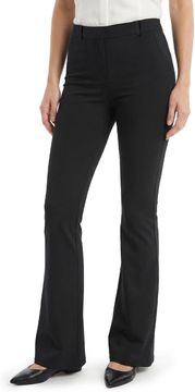 Nikcorp Crne ženske elegantne hlače bootcut slim fit s proširenim nogavicama, 75% najlon 25% elastan, elastične, prozračne, brzosušeće, 4 džepa, veličina XS, boja crna, za posao i svaki dan, proljeće ljeto