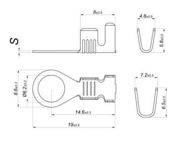 Mo M6 ušica 6,2x8,6 2,5-6,0 0,5 L19,0/L14,6
