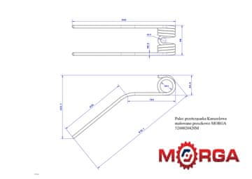 Zupci za rotacijski grabljar-obračač , promjer 8,5 mm, duljina 360 mm, 4-zavojni, praškasto obojeni