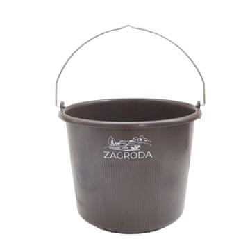 okrugla kanta s ojačanom ručkom, smeđa, 12 l