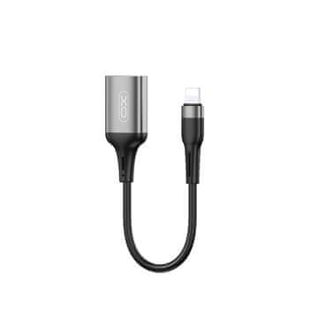 XO OTG adapter za iPhone iPad s Lightning na USB crne boje NB201