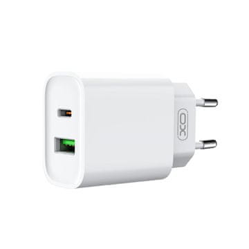 XO Brzi zidni punjač CE02A PD 20W QC 3.0 1x USB 1x USB-C Bijeli