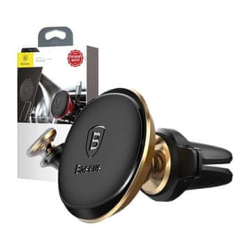 BASEUS magnetski nosač za automobil za ventilacijski otvor s 2 kopče za kabel, zlatne boje C40141201G13-00