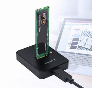 Gembird M.2 SATA & NVME SSD DOCKING STANICA CRNA