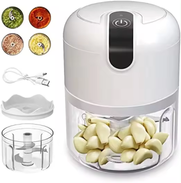 Bežični prijenosni sjeckalica za hranu s posudom od 250 ml, električni mini sjeckalica za češnjak, blender za orašaste plodove