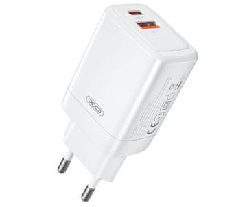 XO Brzi zidni punjač CE16 PD QC 3.0 45W 1x USB 1x USB-C Bijeli