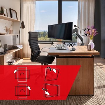 Maclean STOLNI NOSAČ ZA LCD MONITOR 17-57", 27 KG, VESA MAX 200X200 DVOSTRUKI DRŽAČ MC-968