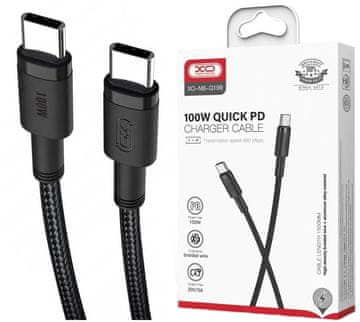 XO kabel NB-Q199 PD USB-C - USB-C 1,5 m 100 W crni