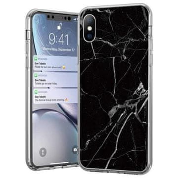 WOZINSKY mramorna maskica za Xiaomi Mi Note 10 Lite crna