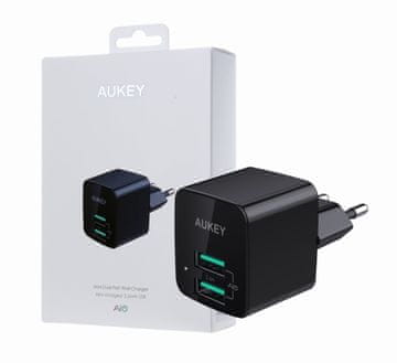 Aukey PA-U32 Zidni punjač 12W 4.8A 2xUSB