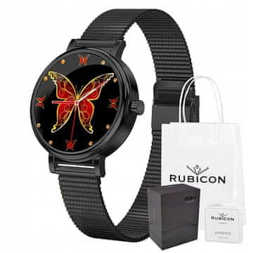 Rubicon Pametni sat RNBE64 crni IP68 mjerač krvnog tlaka, pulsni oksimetar, monitor otkucaja srca