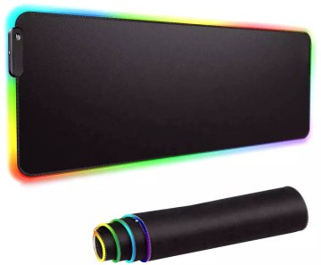 VELIKA OSVJETLJENA RGB GAMERSKA PODLOGA ZA MIŠ 70X30 CM ZA STOL M222029