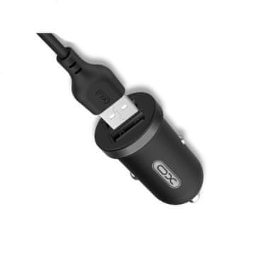 XO TZ08 auto punjač 2x USB 2.1A crni + Lightning kabel