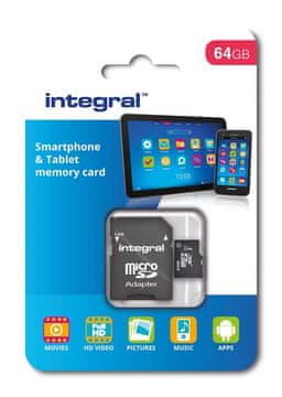 Integral Integrirana micro SDXC memorijska kartica od 64 GB klase 10