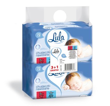 Stella Chusteczki nawilżane LULA z pantenolem 72 sztuki 3+1