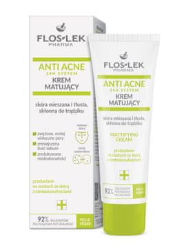 FLOS-LEK Matirajuća krema za mješovitu, masnu i kožu sklonu aknama Anti Acne 24H System 50 ml