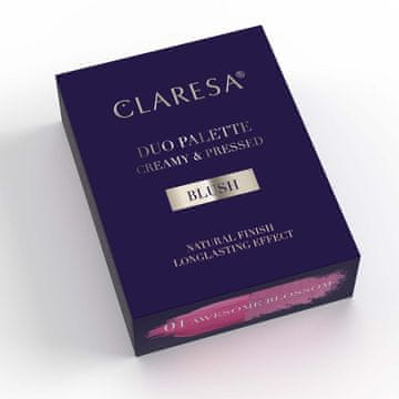 Claresa Kremowo-pudrowa paleta do konturowania Róż Palette Creamy & Pressed Blush 01 Awesome Blossom 8,5 g