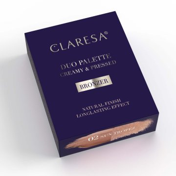Claresa Kremowo-pudrowa paleta do konturowania Bronzer Palette Creamy & Pressed 02 Sun Tropez 8,5 g