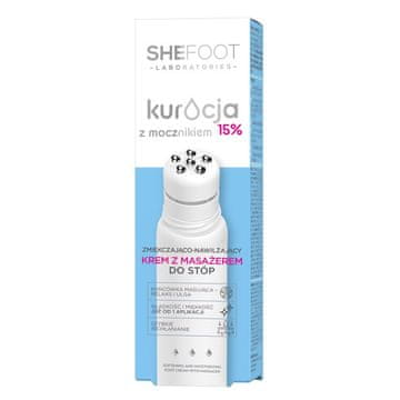 BOO Krem do stóp zmiękczająco-wygładzający z masażerem Kuracja z mocznikiem 15% mocznika 50 ml