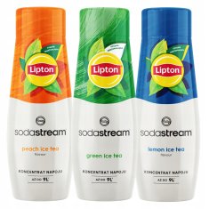 SodaStream Lipton ledeni čaj breskva + limun + zeleni, pakiranje od 3 koncentrata