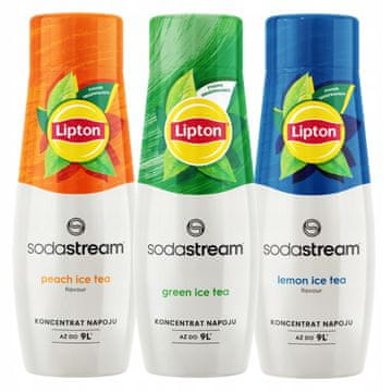 SodaStream Lipton ledeni čaj breskva + limun + zeleni, pakiranje od 3 koncentrata