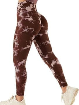 Nikcorp Ženske sportske tajice push-up bez šavova s visokim strukom 10 cm, 4-way stretch, efekt oblikovanja stražnjice, s ušivenim rombom u međunožju, za teretanu, jogu i trčanje, smeđe, veličina L