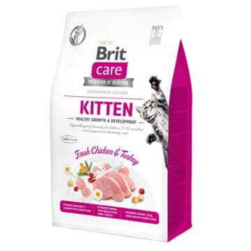 Brit Care Cat Grain-Free Kitten Zdrav rast i razvoj Piletina i puretina 0,4 kg