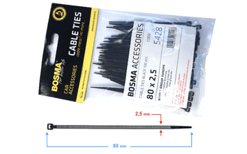BOSMA kabelske vezice 2,5*80 mm crne (100 kom.) 5428