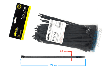 BOSMA kabelske vezice 4,8*200 mm CRNA (100 kom) 0041
