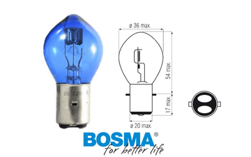 BOSMA žarulja 12V 35/35W BA20D PLAVA (6159)