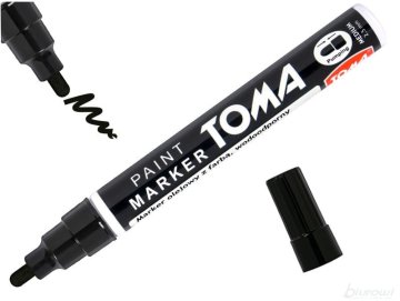 TOMA uljni marker 4 kom za bojanje ČELIKA, GUME, DRVA, PLASTIKE I STAKLA - CRNI