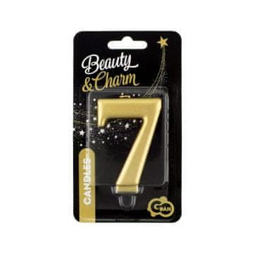 GoDan svijeća broj 7 metalik zlatna PF-SCZ7 8 cm PF-SCZ7