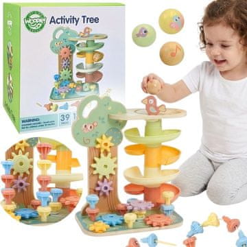 EE WOOPIE GREEN Montessori stablo za aktivnosti s lopticama 4 u 1 FSC