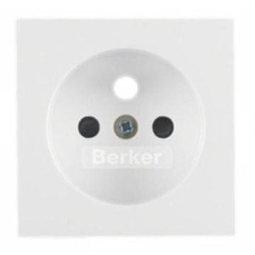 BE B.3 B.7 biały mat - płytka do gniazda z uziemieniem z przesłonami