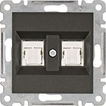 Hager Lumina czarny - gniazdo komputerowe x2